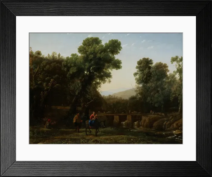 Framed Print : The Flight into Egypt, about 1635. Creator: Claude Lorrain Framed Print : The Flight into Egypt, about 1635. Creator: Claude Lorrain