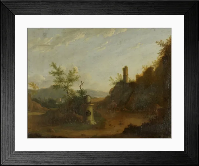 Framed Print : Italian landscape, probably first part of 18th century. Creator: Isaac de Moucheron Framed Print : Italian landscape, probably first part of 18th century. Creator: Isaac de Moucheron