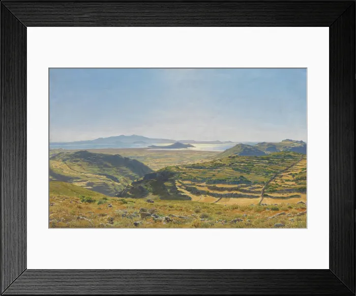 Framed Print : View from Naxos towards Paros, 1895. Creator: Niels Skovgaard Framed Print : View from Naxos towards Paros, 1895. Creator: Niels Skovgaard