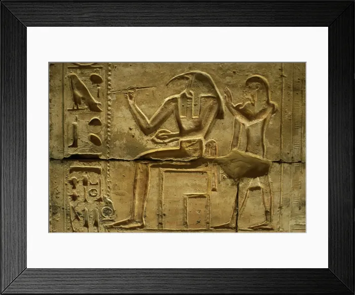 Framed Print : Relief of God Thoth, Temple of Seti I, Abydos, Egypt, New Kingdom, 19th Dynasty (2003). Creator: LTL Framed Print : Relief of God Thoth, Temple of Seti I, Abydos, Egypt, New Kingdom, 19th Dynasty (2003). Creator: LTL