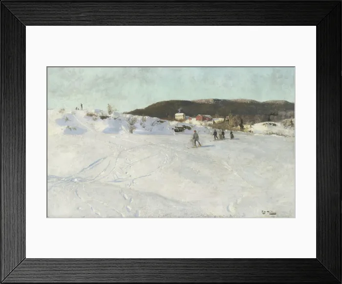 Framed Print : Winter in Vestre Aker, 1887. Creator: Frits Thaulow Framed Print : Winter in Vestre Aker, 1887. Creator: Frits Thaulow