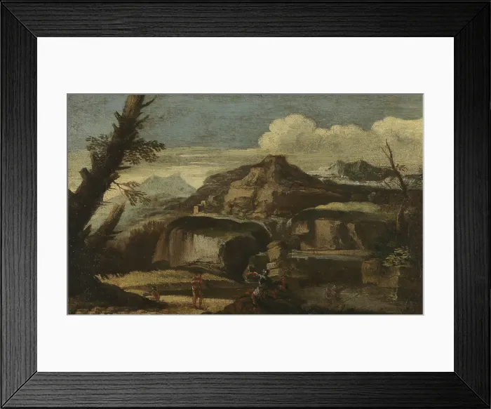 Framed Print : Landscape, probably c1700. Creator: Unknown Framed Print : Landscape, probably c1700. Creator: Unknown