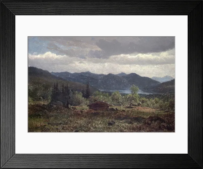 Framed Print : Landscape with Mountain Farm, 1848. Creator: Gustav Adolph Mordt Framed Print : Landscape with Mountain Farm, 1848. Creator: Gustav Adolph Mordt