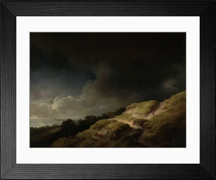 Framed Print : Landscape with sand dunes, 1753. Creator: Christian Wilhelm Ernst Dietrich Framed Print : Landscape with sand dunes, 1753. Creator: Christian Wilhelm Ernst Dietrich