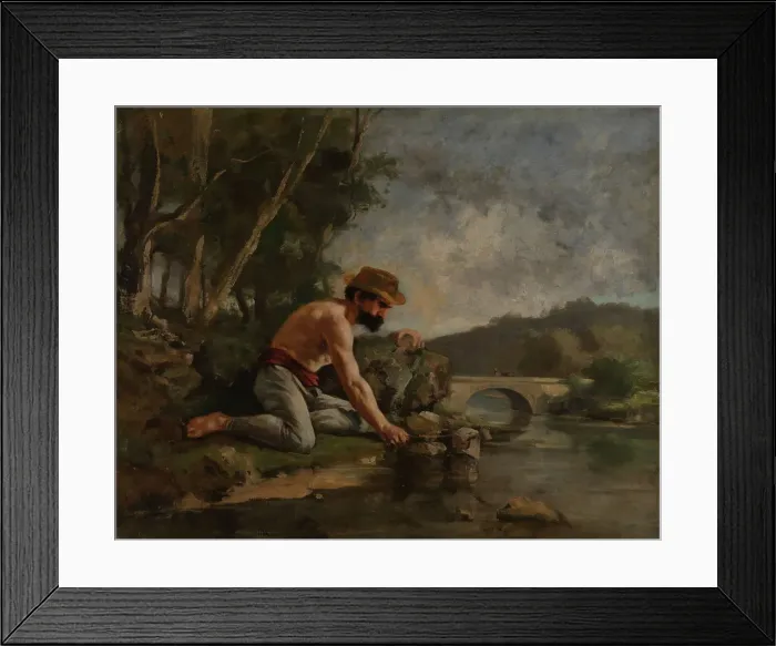 Framed Print : The Fisherman; Angler, between 1862 and 1877. Creator: Gustave Courbet Framed Print : The Fisherman; Angler, between 1862 and 1877. Creator: Gustave Courbet