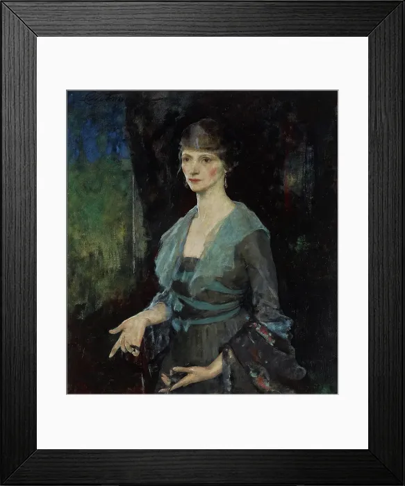 Framed Print : Portrait of Mrs. Alfred L. Becker (nee Eulabee Dix) (recto), nude and swan against abstract ground ( Creator: Charles Webster Hawthorne) Framed Print : Portrait of Mrs. Alfred L. Becker (nee Eulabee Dix) (recto), nude and swan against abstract ground ( Creator: Charles Webster Hawthorne)