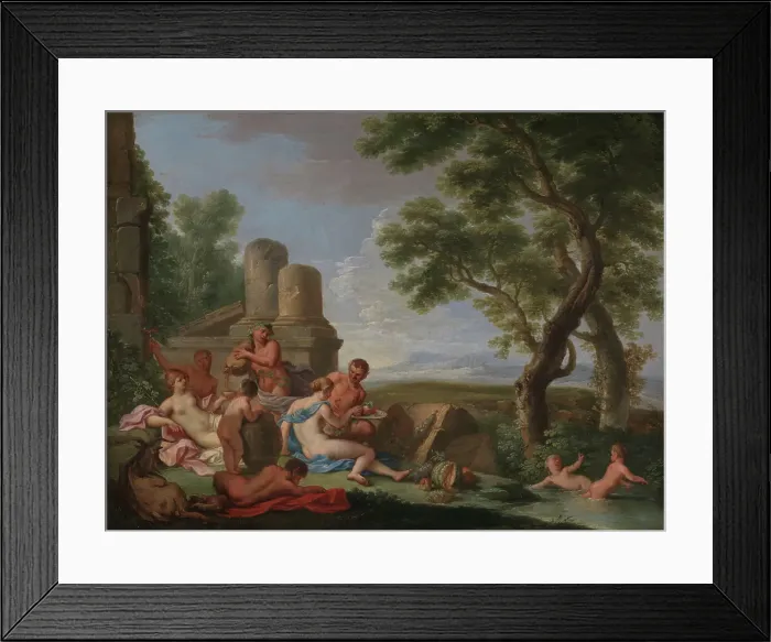 Framed Print : Bacchanal Scene in a Landscape, probably between 1720 and 1740. Creator: Andrea Locatelli Framed Print : Bacchanal Scene in a Landscape, probably between 1720 and 1740. Creator: Andrea Locatelli