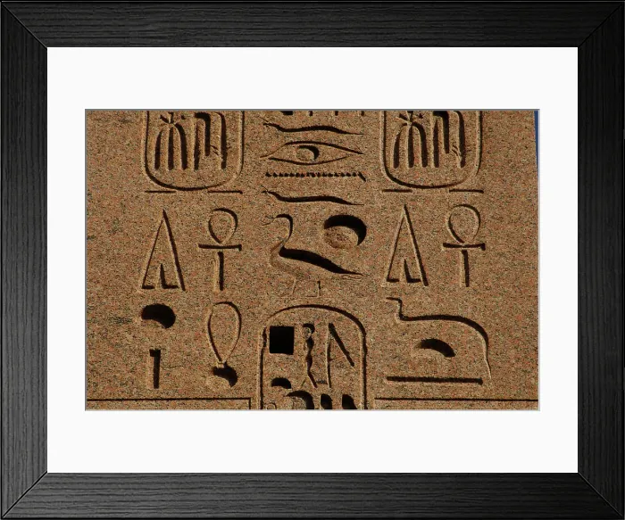 Framed Print : Hieroglyphic writing, Flaminio Obelisk, Piazza del Popolo, Rome, Italy, 2009. Creator: LTL Framed Print : Hieroglyphic writing, Flaminio Obelisk, Piazza del Popolo, Rome, Italy, 2009. Creator: LTL