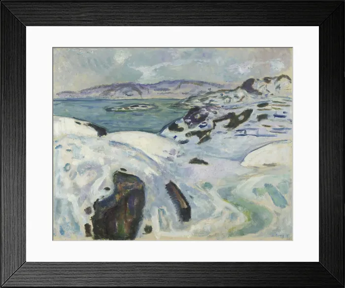 Framed Print : Winter on the Fjord, 1915. Creator: Edvard Munch Framed Print : Winter on the Fjord, 1915. Creator: Edvard Munch