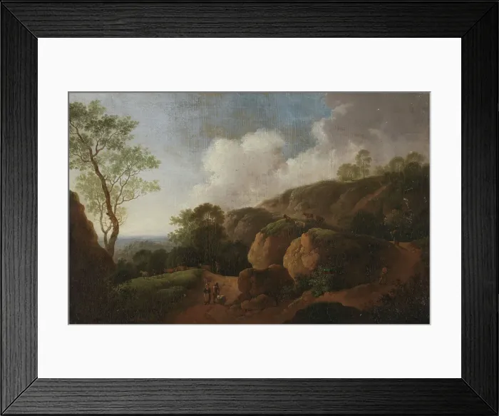 Framed Print : Landscape with Sunken Roads, 1760s. Creator: Johann Georg Wagner Framed Print : Landscape with Sunken Roads, 1760s. Creator: Johann Georg Wagner