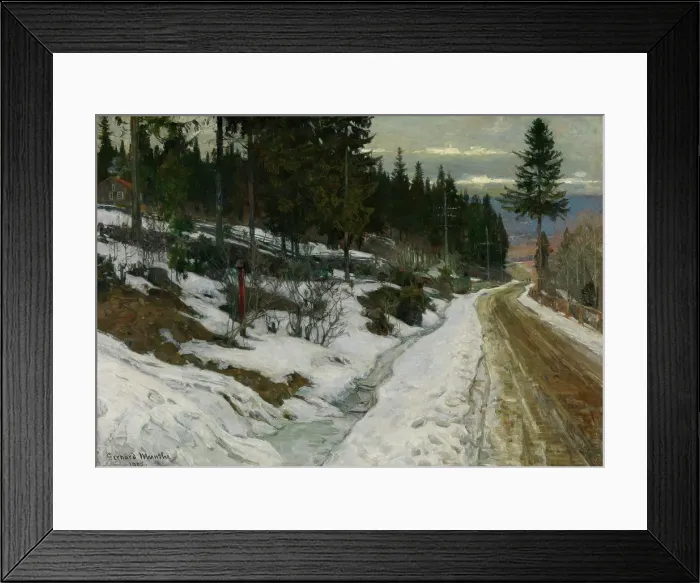 Framed Print : Winter in Nittedal, 1905. Creator: Gerhard Munthe Framed Print : Winter in Nittedal, 1905. Creator: Gerhard Munthe