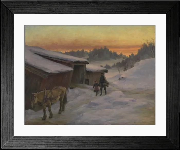 Framed Print : A Farm at Lysaker, 1892. Creator: Jacob Gloersen Framed Print : A Farm at Lysaker, 1892. Creator: Jacob Gloersen