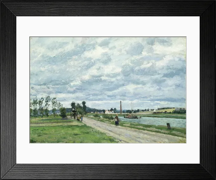 Framed Print : The Banks of the Oise near Pontoise, 1873. Creator: Camille Pissarro Framed Print : The Banks of the Oise near Pontoise, 1873. Creator: Camille Pissarro