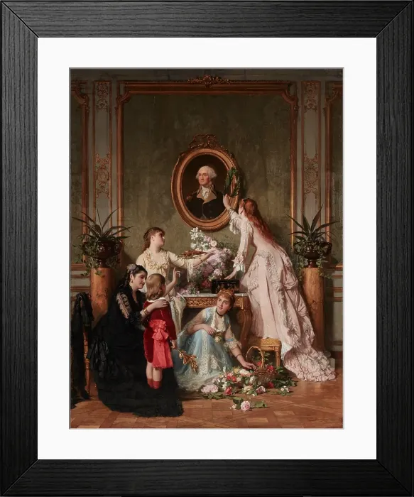 Framed Print : Washington's Birthday, 1878. Creator: Charles Baugniet Framed Print : Washington's Birthday, 1878. Creator: Charles Baugniet