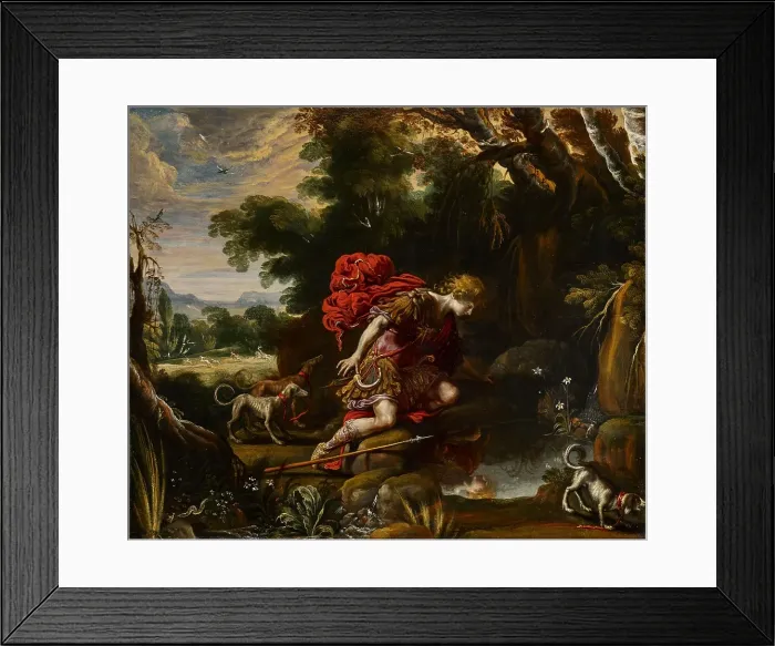 Framed Print : Narcissus, about 1630. Creator: Claude Vignon Framed Print : Narcissus, about 1630. Creator: Claude Vignon