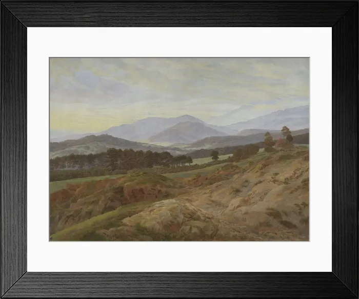 Framed Print : Riesengebirge Landscape, 1835. Creator: Caspar David Friedrich Framed Print : Riesengebirge Landscape, 1835. Creator: Caspar David Friedrich