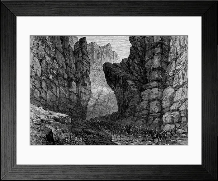 Framed Print : The War in Afghanistan: entrance to the Jugdulluk Pass, 1880. Creator: Unknown Framed Print : The War in Afghanistan: entrance to the Jugdulluk Pass, 1880. Creator: Unknown