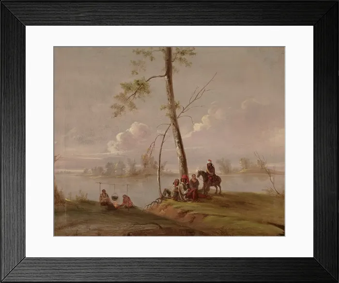 Framed Print : Scene on the Wabash, near Pipe Creek, probably 1840s. Creator: George Winter Framed Print : Scene on the Wabash, near Pipe Creek, probably 1840s. Creator: George Winter