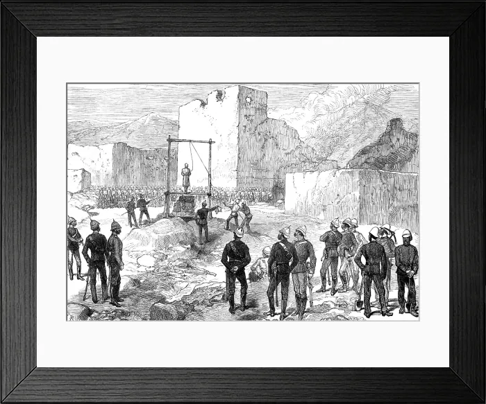 Framed Print : The War in Afghanistan: execution of the Kotwal of Cabul, Oct. 26, outside the Residency, 1880. Creator: Unknown Framed Print : The War in Afghanistan: execution of the Kotwal of Cabul, Oct. 26, outside the Residency, 1880. Creator: Unknown
