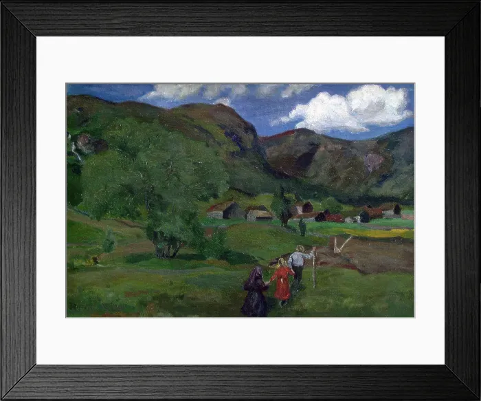 Framed Print : Landscape with Children, 1903. Creator: Nikolai Johannes Astrup Framed Print : Landscape with Children, 1903. Creator: Nikolai Johannes Astrup