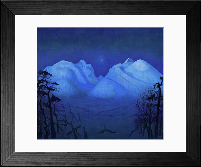 Framed Print : Winter Night in the Mountains, 1914. Creator: Harald Sohlberg Framed Print : Winter Night in the Mountains, 1914. Creator: Harald Sohlberg