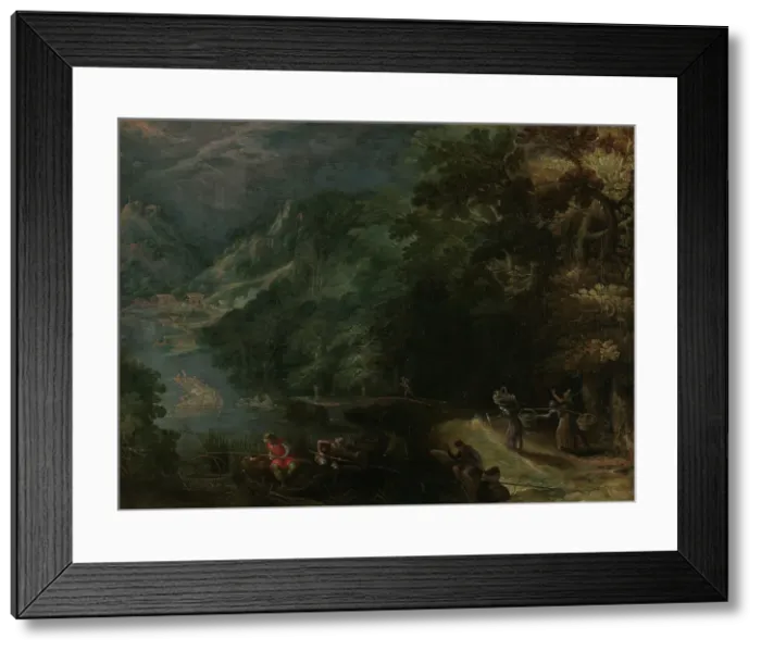 Framed Print : Woodland Scene, 1622. Creator: Frederik van Valckenborch Framed Print : Woodland Scene, 1622. Creator: Frederik van Valckenborch