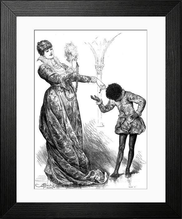 Framed Print : Miss Ellen Terry as Portia, in The Merchant of Venice at the Lyceum Theatre, 1880. Creator: Joseph Swain Framed Print : Miss Ellen Terry as Portia, in The Merchant of Venice at the Lyceum Theatre, 1880. Creator: Joseph Swain