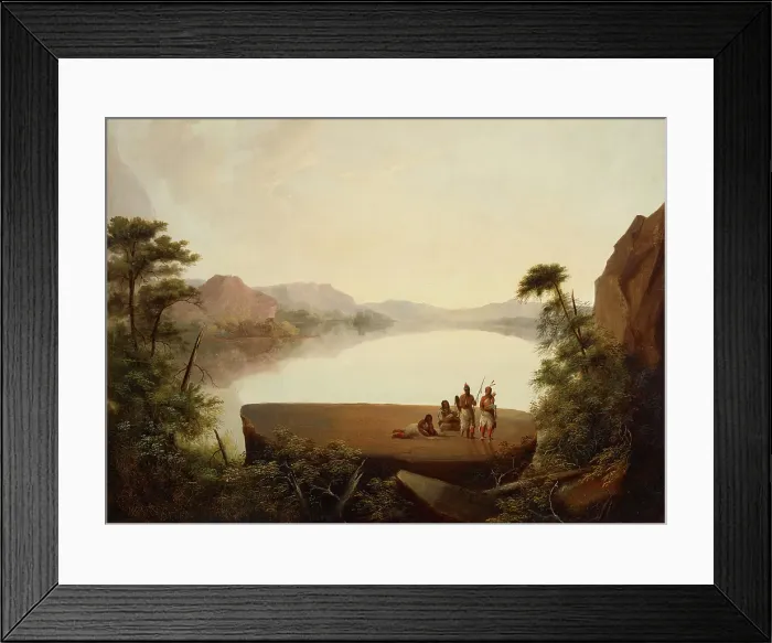 Framed Print : Landscape with Indians, date unknown, c1840s. Creator: George Winter Framed Print : Landscape with Indians, date unknown, c1840s. Creator: George Winter