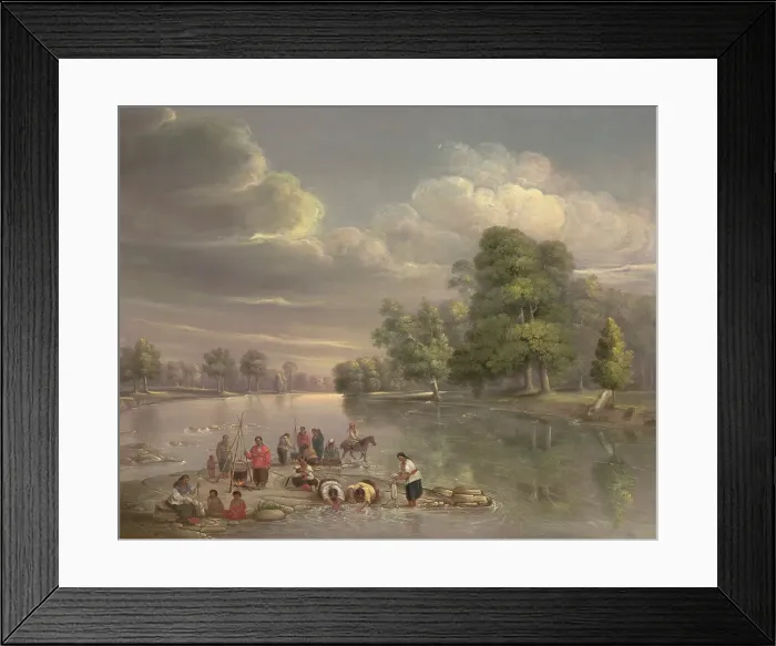 Framed Print : Scene on the Wabash, about 1848. Creator: George Winter Framed Print : Scene on the Wabash, about 1848. Creator: George Winter