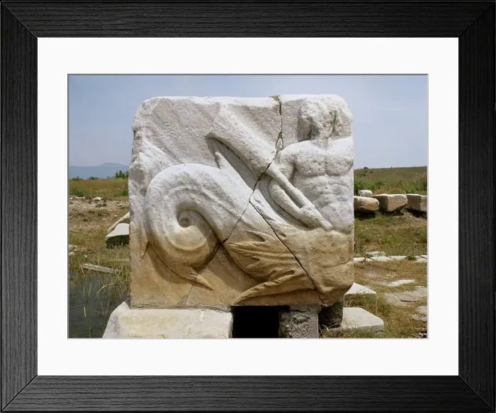 Framed Print : Relief of god Triton, messenger of the sea, Harbor Monument, Miletus, Turkey, 1999. Creator: LTL Framed Print : Relief of god Triton, messenger of the sea, Harbor Monument, Miletus, Turkey, 1999. Creator: LTL
