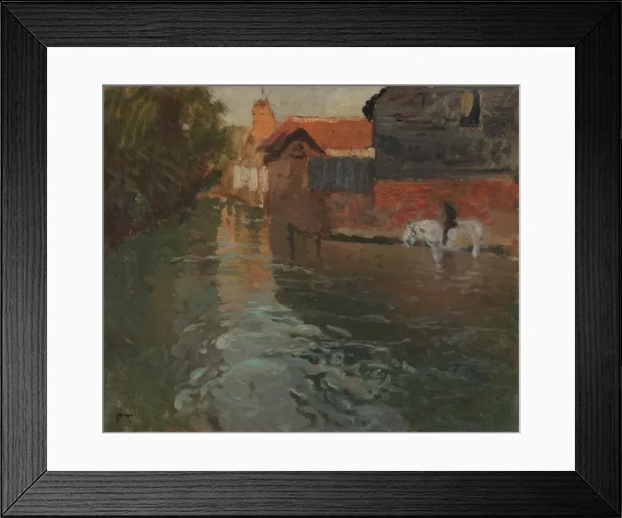 Framed Print : River in northern France, probably 1898. Creator: Frits Thaulow Framed Print : River in northern France, probably 1898. Creator: Frits Thaulow