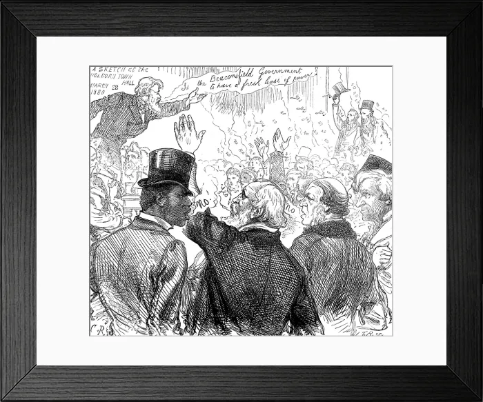 Framed Print : The General Election: at the Holborn Townhall, 1880. Creator: Unknown Framed Print : The General Election: at the Holborn Townhall, 1880. Creator: Unknown