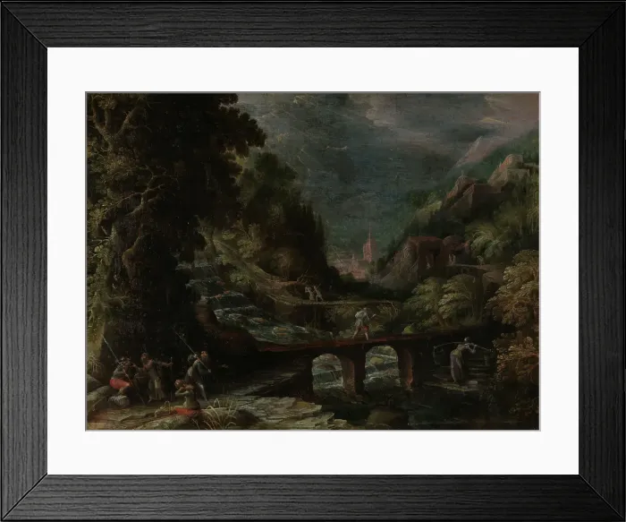 Framed Print : Mountainous Forest Landscape, 1622. Creator: Frederik van Valckenborch Framed Print : Mountainous Forest Landscape, 1622. Creator: Frederik van Valckenborch