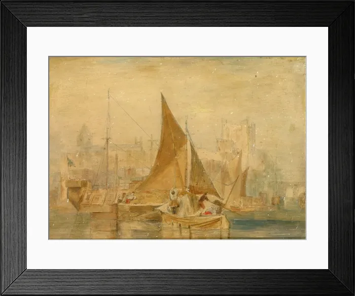 Framed Print : Rochester on the Medway, unknown date, c1790s, (c1820s). Creator: Unknown Framed Print : Rochester on the Medway, unknown date, c1790s, (c1820s). Creator: Unknown