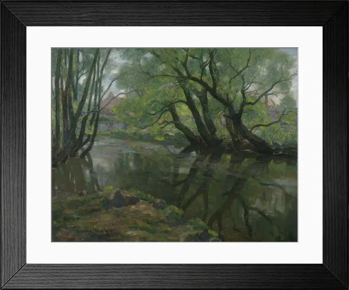 Framed Print : Weeping Willows by Akerselven, 1907. Creator: Thorolf Holmboe Framed Print : Weeping Willows by Akerselven, 1907. Creator: Thorolf Holmboe