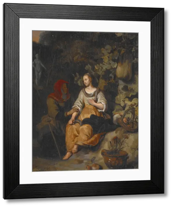 Framed Print : Vertumnus and Pomona, about 1669. Creator: Gerbrand van den Eeckhout Framed Print : Vertumnus and Pomona, about 1669. Creator: Gerbrand van den Eeckhout