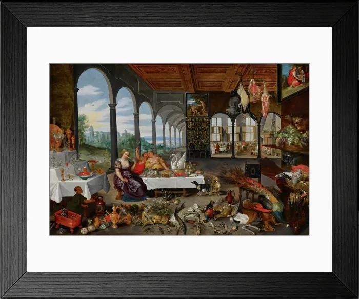 Framed Print : The Sense of Taste, 1618. Creator: Jan Brueghel the Younger Framed Print : The Sense of Taste, 1618. Creator: Jan Brueghel the Younger