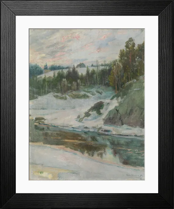Framed Print : Winter landscape with River, 1893. Creator: Jorgen Sorensen Framed Print : Winter landscape with River, 1893. Creator: Jorgen Sorensen