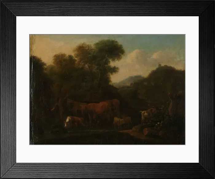 Framed Print : Mountain Landscape with Shepherd, probably between 1710 and 1760. Creator: Jan van Gool Framed Print : Mountain Landscape with Shepherd, probably between 1710 and 1760. Creator: Jan van Gool