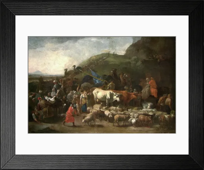 Framed Print : A Caravan robbed by Tartars, 17th century. Creator: Jan van Ossenbeck Framed Print : A Caravan robbed by Tartars, 17th century. Creator: Jan van Ossenbeck