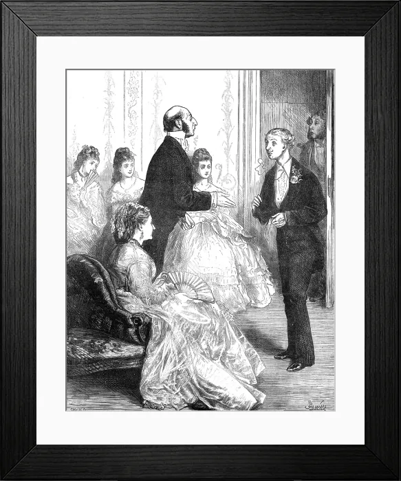 Framed Print : The First to Come, drawn by F. Barnard, 1872. Creators: Frederick Barnard, Joseph Swain Framed Print : The First to Come, drawn by F. Barnard, 1872. Creators: Frederick Barnard, Joseph Swain