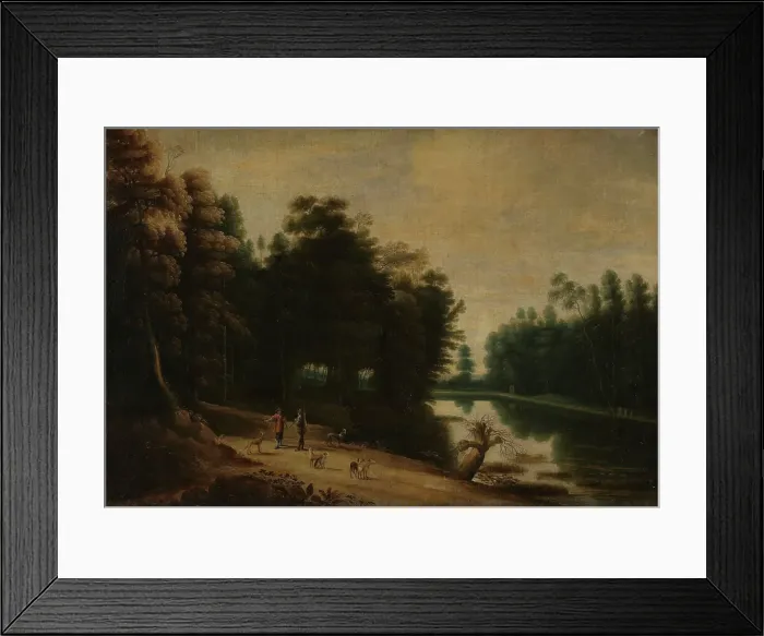 Framed Print : Woodland Scene by a Canal, 17th century. Creator: Lucas van Uden Framed Print : Woodland Scene by a Canal, 17th century. Creator: Lucas van Uden