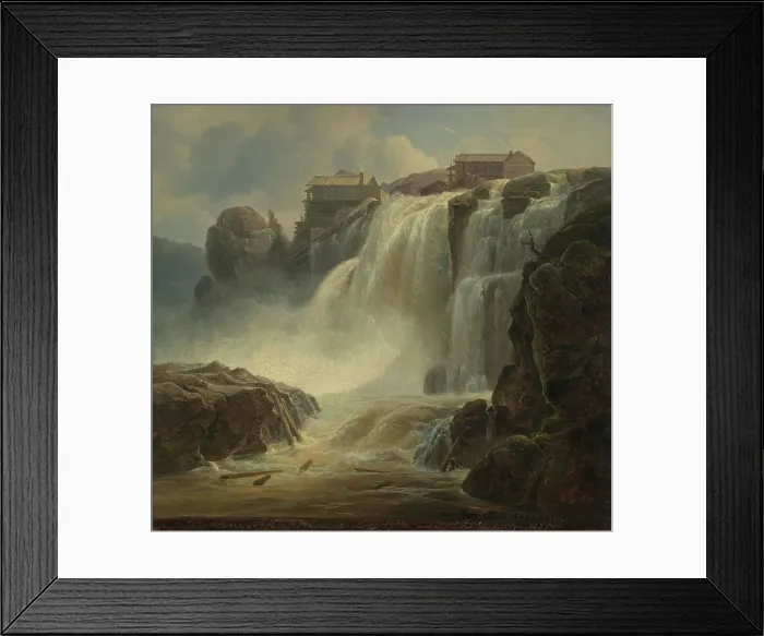Framed Print : The Waterfall Haugsfossen at Modum in Norwegen, 1843. Creator: Christian Morgenstern Framed Print : The Waterfall Haugsfossen at Modum in Norwegen, 1843. Creator: Christian Morgenstern