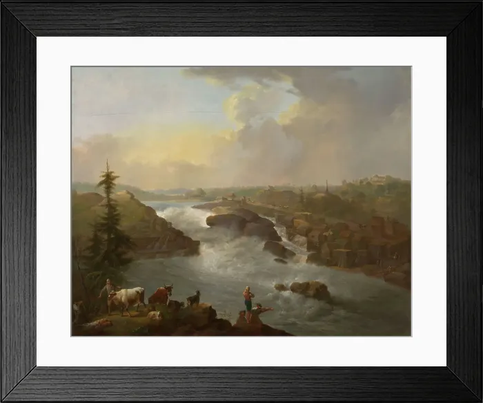 Framed Print : The Waterfall Sarpsfossen, 1795. Creator: Christian August Lorentzen Framed Print : The Waterfall Sarpsfossen, 1795. Creator: Christian August Lorentzen