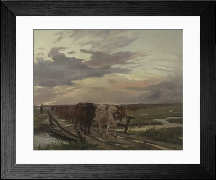 Framed Print : A Cow-drove, c1870. Creator: Theodor Esbern Philipsen Framed Print : A Cow-drove, c1870. Creator: Theodor Esbern Philipsen