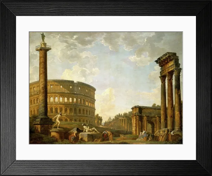 Framed Print : Roman Capriccio: The Colosseum and Other Monuments, 1735. Creator: Giovanni Paolo Panini Framed Print : Roman Capriccio: The Colosseum and Other Monuments, 1735. Creator: Giovanni Paolo Panini