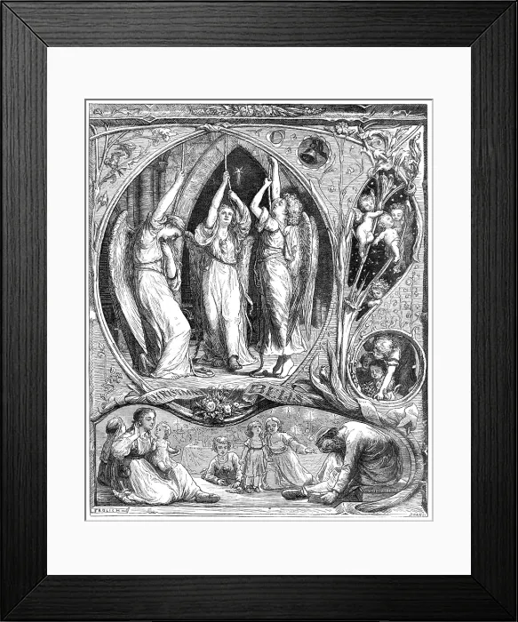 Framed Print : Christmas Bells, drawn by Lorenz Frolich, 1872. Creator: Joseph Swain Framed Print : Christmas Bells, drawn by Lorenz Frolich, 1872. Creator: Joseph Swain