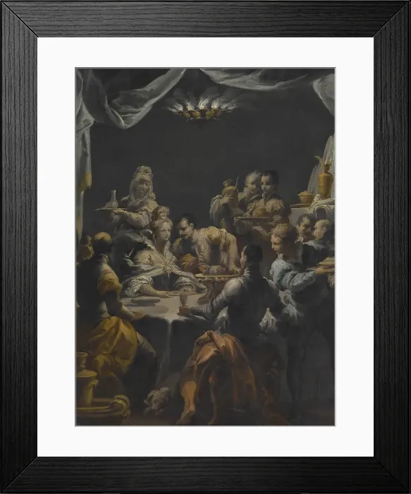Framed Print : The Banquet of Ahasuerus, unknown date. Creator: Giuseppe Varotti Framed Print : The Banquet of Ahasuerus, unknown date. Creator: Giuseppe Varotti