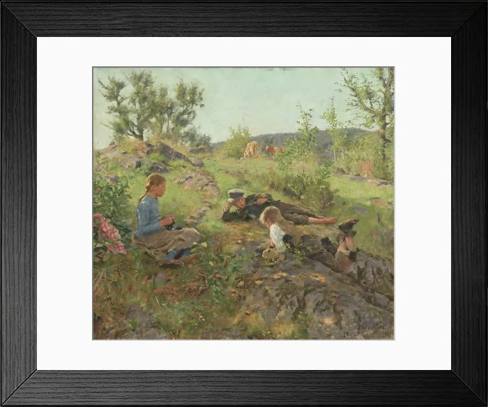 Framed Print : Herders at Tatoy, 1883. Creator: Erik Werenskiold Framed Print : Herders at Tatoy, 1883. Creator: Erik Werenskiold