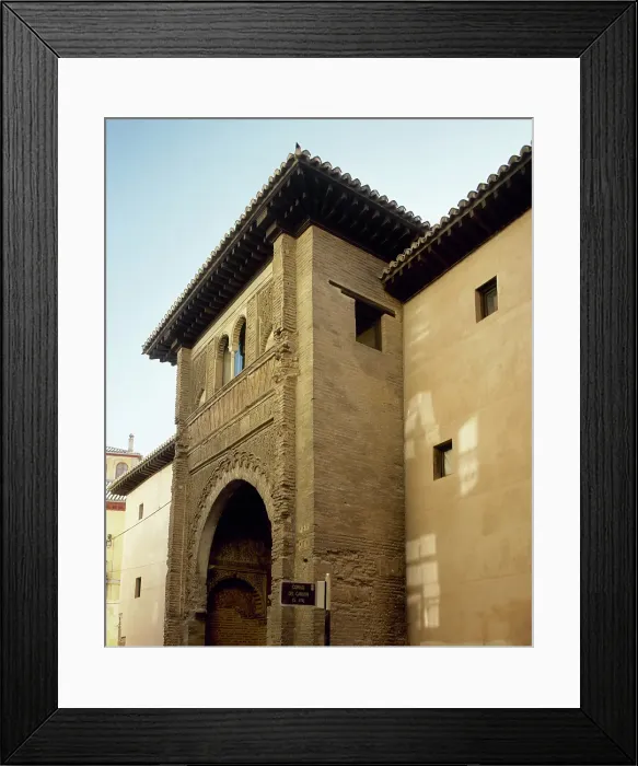 Framed Print : View of the facade with large horseshoe arch, Corral del Carbon, Granada, Andalusia, Spain (2002). Creator: LTL Framed Print : View of the facade with large horseshoe arch, Corral del Carbon, Granada, Andalusia, Spain (2002). Creator: LTL